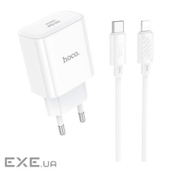 Зарядний пристрій HOCO C76A Pro Majestic USB-C PD30W + cable USB-C to Lightning White (6942007616317)
