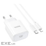 Зарядний пристрій HOCO C76A Pro Majestic USB-C PD30W + cable USB-C to Lightning White (6942007616317)