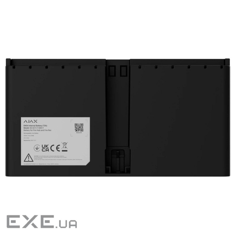 Акумулятор Ajax EN54 Internal Battery 72h black , для Ajax Fire Hub і Ajax Fire Rex, 72 (000057117)
