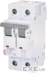 Автоматичний вимикач ETI, ETIMAT 6 2p C 63А (6 kA) (2143522)