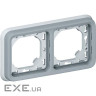 Plexo Legrand Супорт з рамкою для вбудованого монтажу - сірий - 2 пости - горизонтальна вуст (069683)