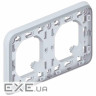 Plexo Legrand Супорт з рамкою для вбудованого монтажу - сірий - 2 пости - горизонтальна вуст (069683)