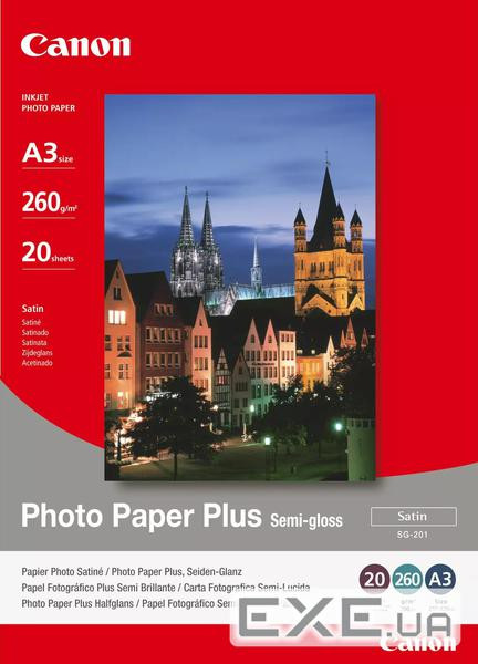 Фотопапір Canon A3 Photo Paper Plus Semi-gloss SG-201, 20sh (1686B026)