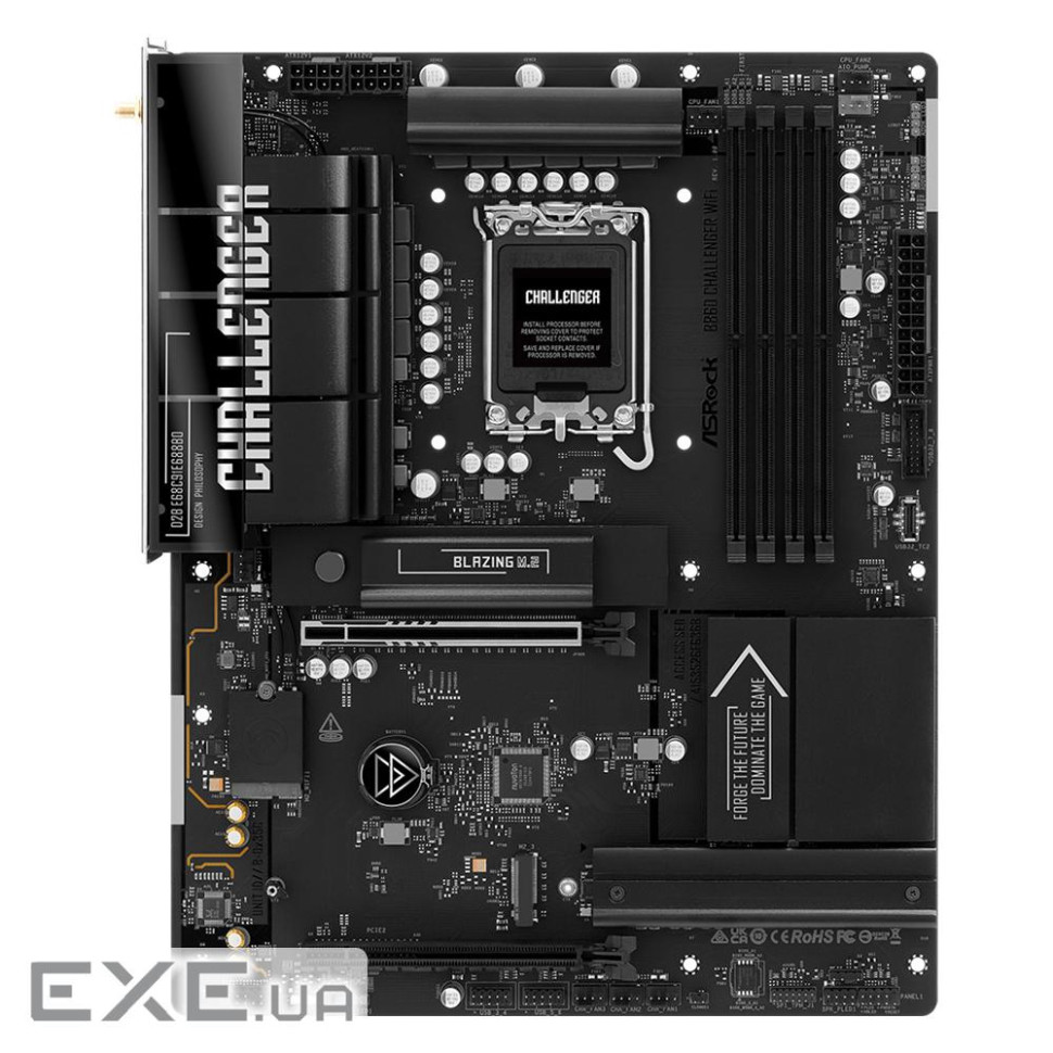 Mатеринська плата s1851 Intel B860 4xDDR5 HDMI 3xM .2 2.5GbE LAN ATX ASROCK B860 CHALLENGER WIFI