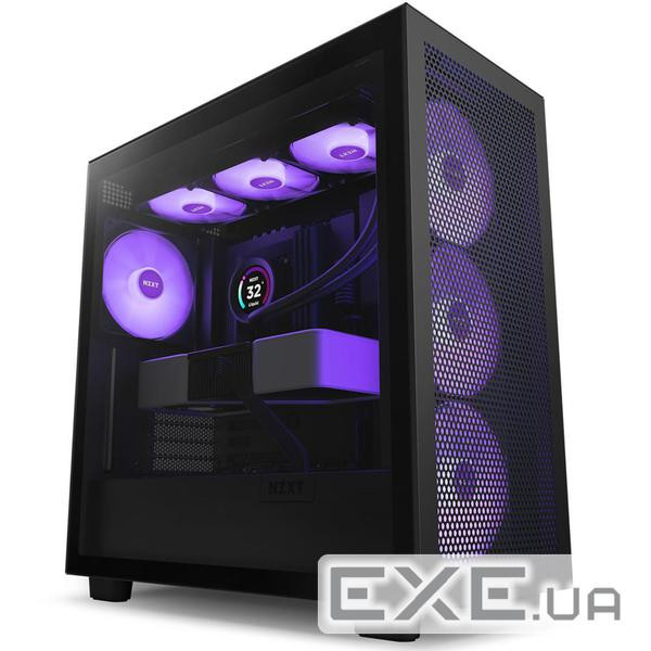 Корпус для ПК NZXT, H Series H7 Flow RGB 2023 Edition ATX Mid Tower Chassis All Black (CM-H71FB-R1)