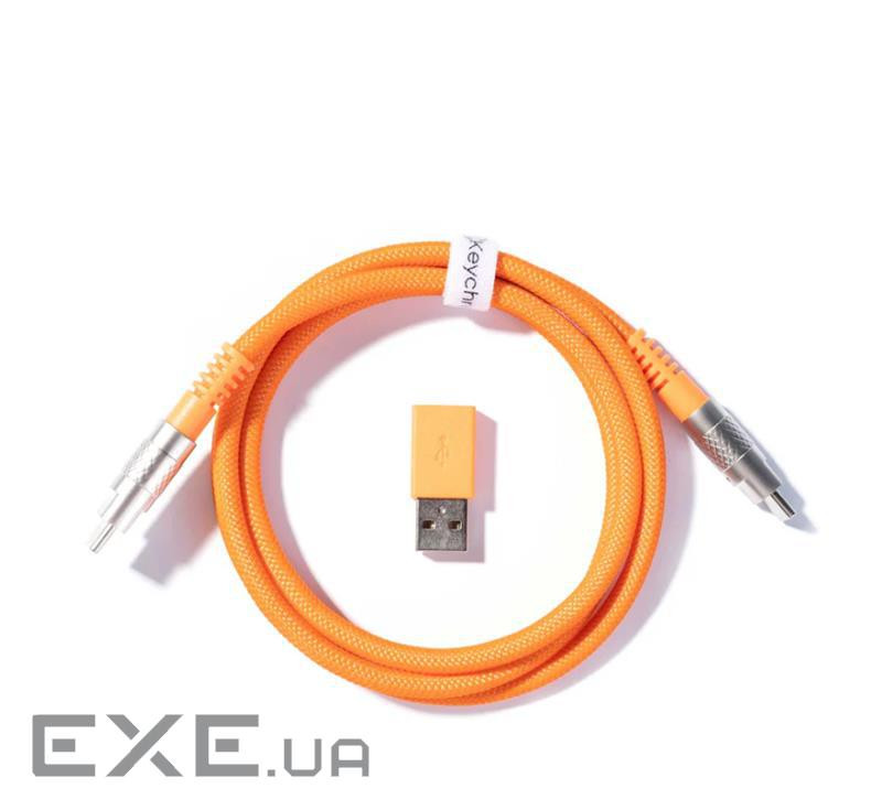 Дата кабель USB-C + USB A to USB-C 1.0m Double-Sleeved Geek orange Keychron (CAB22_ (CAB22 KEYCHRON)
