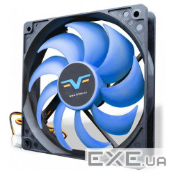 Вентилятор 120 мм, Frime 120x120x25мм 3Pin+Molex 1300rpm FD Bearing Black/Blue (FBF120HB3(1300rpm))