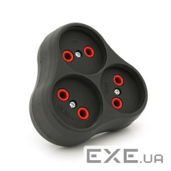 Розетка трійник без заземлення AK303B, Black, Q12 (NX1115) AK303B, Black, Q12 (NX1115)