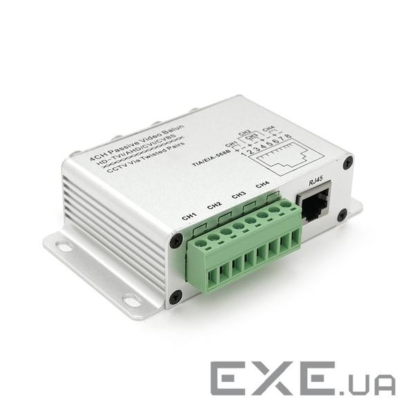 Пасивний 4-х канальний приймач відеосигналу TIA / EIA-568B AHD / CVI / TVI, 720P / 1080P - (YT30453) TIA / EIA-568B AHD