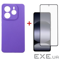 Чохол-накладка Dengos Carbon для Xiaomi Redmi Note 14 5G Purple (DG-KM-129) + захисне скло