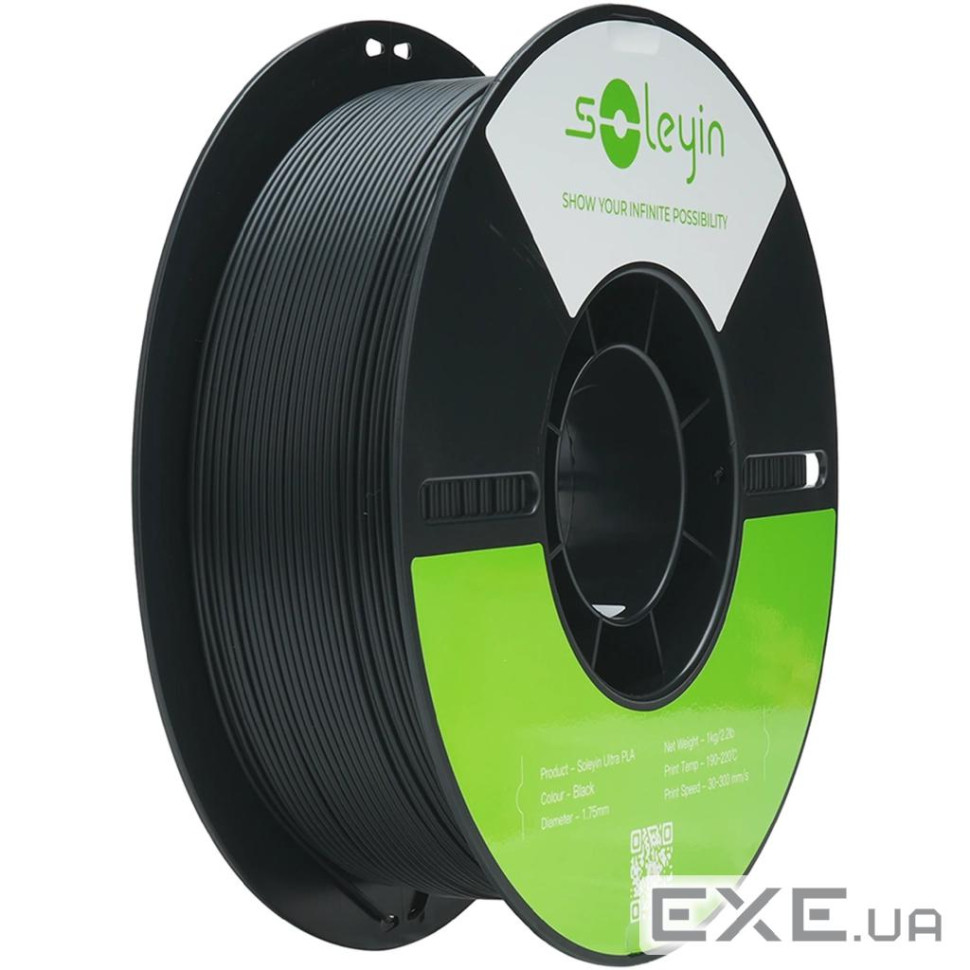 Пластик для 3D-принтера Creality Soleyin PLA ULTRA 1кг, 1.75мм, black (3301010608)