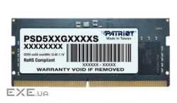 Модуль пам'яті SO-DIMM 8GB/4800 DDR5 Patriot Signature Line (PSD58G480041S)