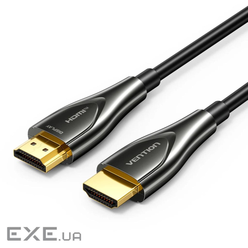 Кабель мультимедійний HDMI M to HDMI M 10.0m 4K60Hz fiber optic zinc alloy black Vention (ALSBL)