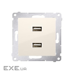 Розетка Premium USB 2x 5V 2.1A, кремовый (DC2USB.01/41)