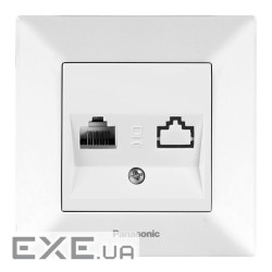 Розетка Panasonic Arkedia Slim комп'ютерна RJ45 CAT5e, біла (WNTC04042WH-UA)