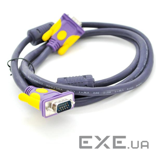 Кабель MERLION VGA 3м Purple (YT-VGA(M) (M)3+4PR-3M) (YT-VGA(M)/(M)3+4PR-3m)