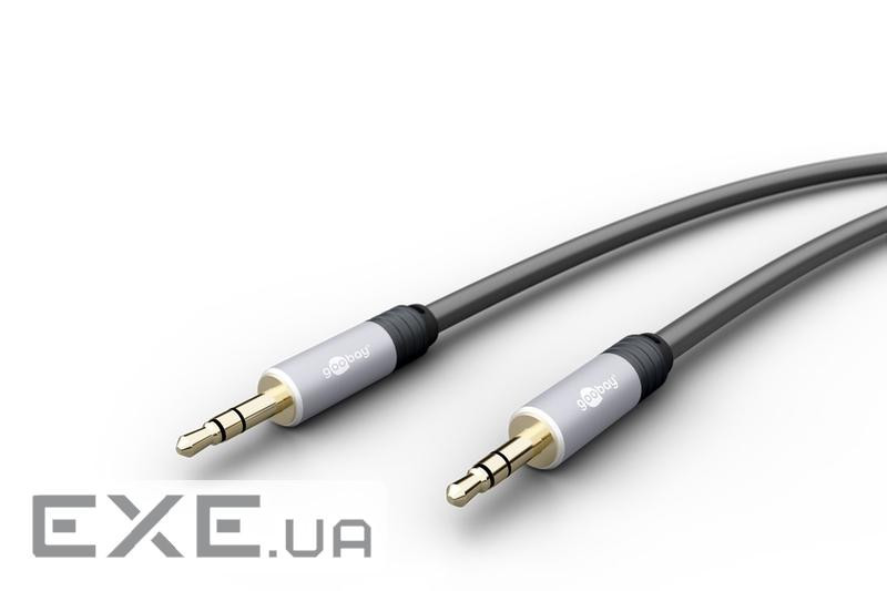 Кабель аудіо-сигнальний Jack 3.5mm 3pin M/M 1.5m,Stereo GoobayPlus Metal,чорний (75.07.9122-6) (75.07.9122-6)