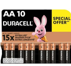 Батарейка AA (LR6), лужна, Duracell Duralock Basic, 10 шт , 1.5V, (MN1500 10BL)