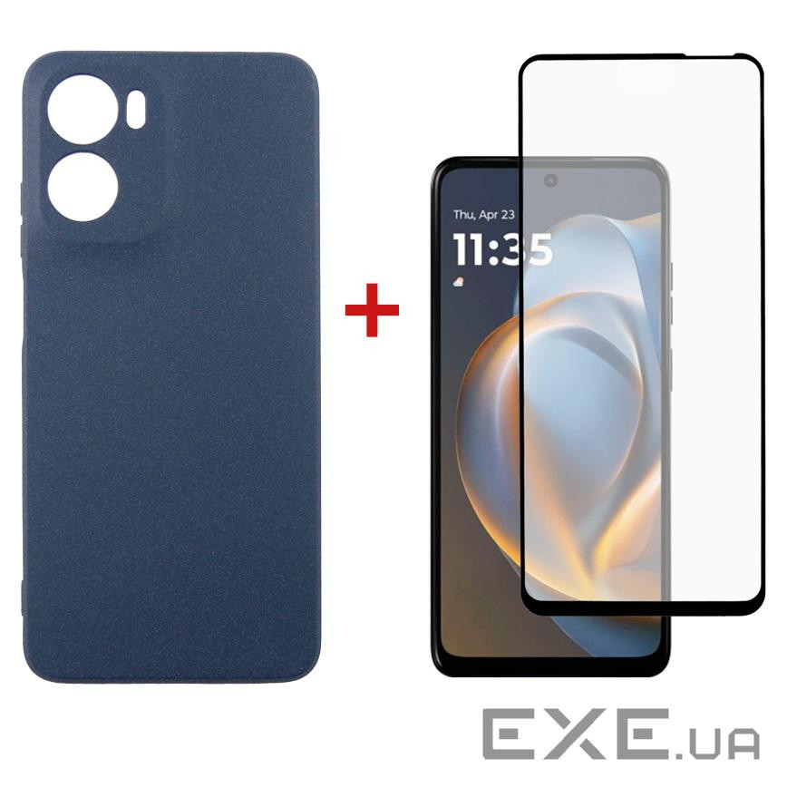 Чeхол-накладка Dengos Carbon для Motorola Moto G05 Blue (DG-KM-179) + защитное стекло