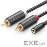 Кабель AUX 3.5мм RCAx2 M/M 0.25м Ugreen AV102 Чорний (10561)