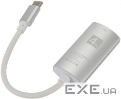 Перехідник USB3.1 Type-C --> HDMI (F), 4K 30HZ, кабель 0.1м, срібний (S0935) (S0935)