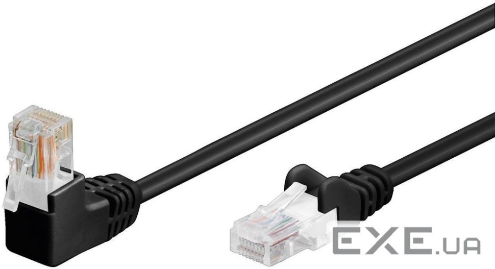 Патч-корд неекранованій RJ45 UTP5e 2.0m,patch D=4.9mm AWG26 1x90ё Gold,чорний (75.09.4172-10)