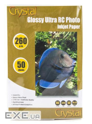 Фотопапір Crystal, глянсовий, A6 (10x15), 260 г/м2, 50 арк, пластикове покриття (RCGL-R6-260-50) (RCGL-R6-260-50)