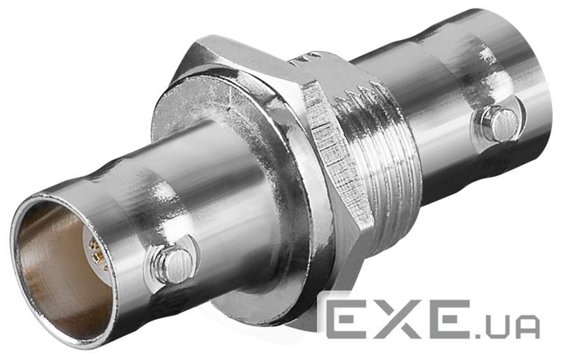 Перехідник мережевий BNC/50ohm F/F,адаптер приборний з кріпленням,срібний (62.09.8432-1) (62.09.8432-1)