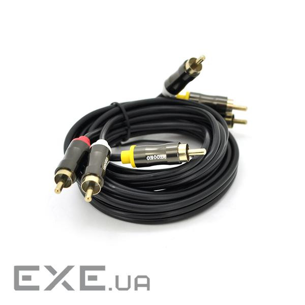 Кабель VEGGIEG 3xRCA - 3xRCA 1.5м Black (YT-AV301)