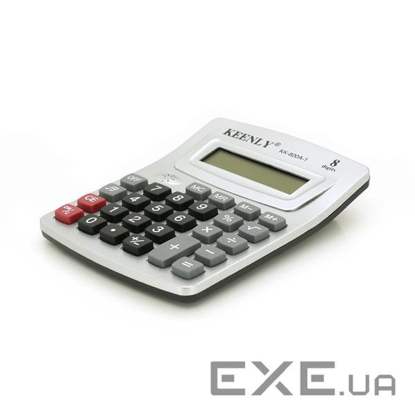 Калькулятор офісний KEENLY KK-800A-1, 27 кнопок, розміри 140*110*30мм, Silver, BOX , Silver, BOX