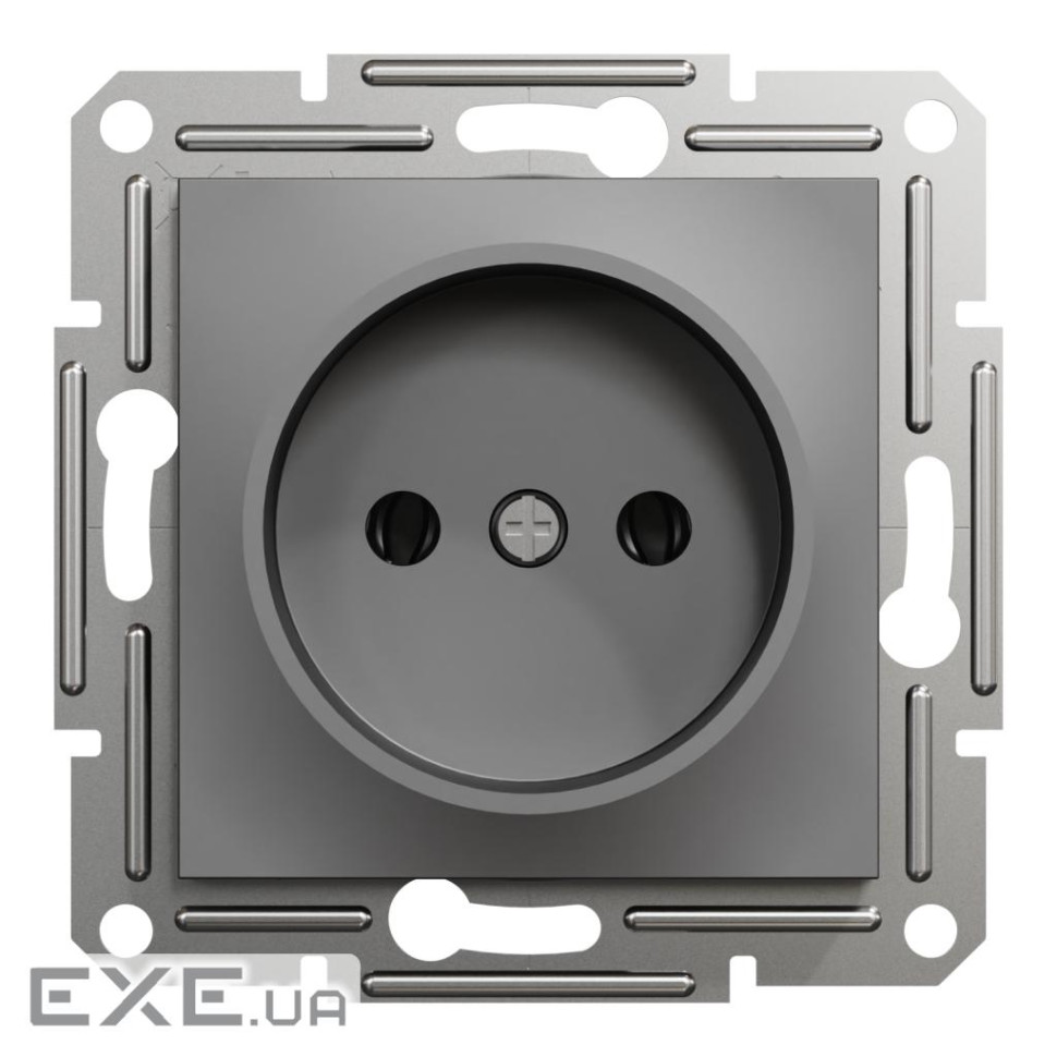 Розетка Schneider Electric ASFORA без заземлення антрацит (EPH3000171)