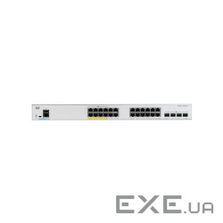 Комутатор Catalyst 1000 24port GE, Full POE, 4x10G SFP (C1000-24FP-4X-L)
