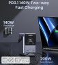 УМБ Ugreen 48000mAh 300W PB770 PD 3.1 3xUSB C+2xUSB A, зарядка 140w, Led лампа (25286)