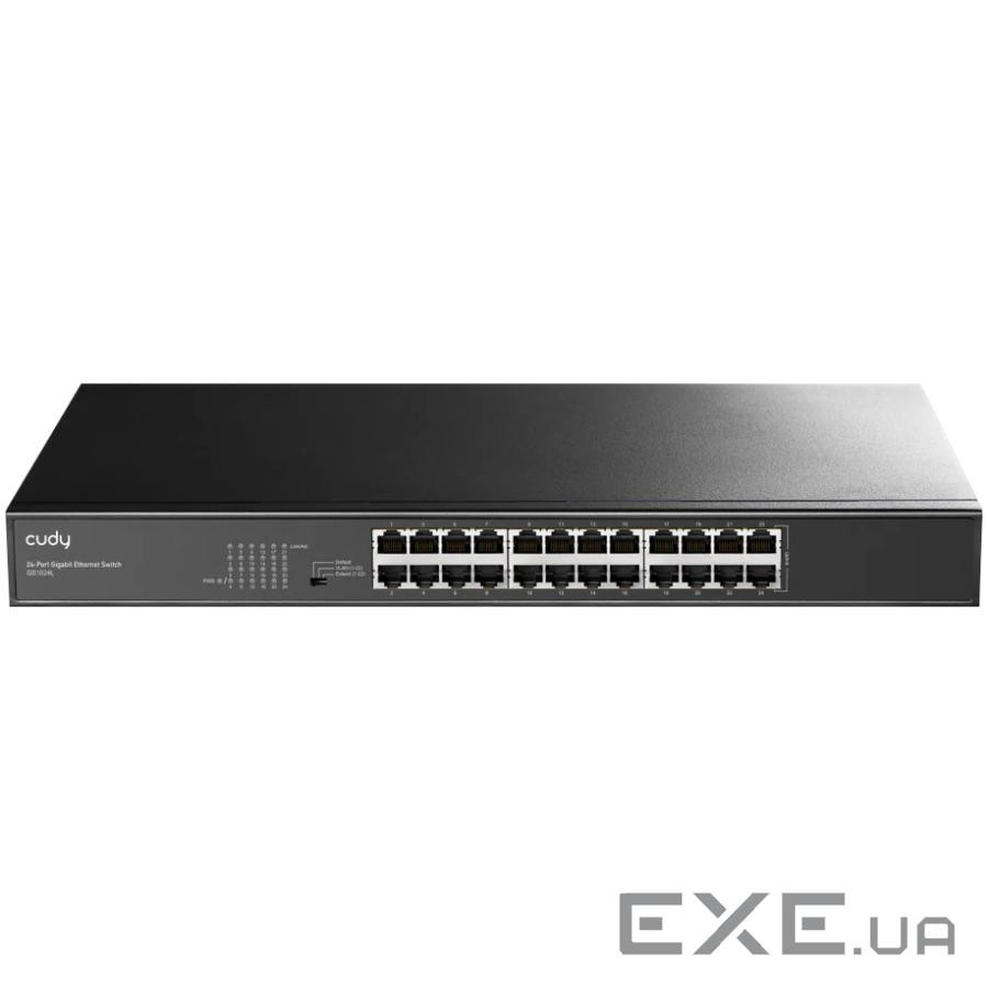 Комутатор Cudy GS1024L, 24 портовий Gigabit Metal Switch, 19" RM (GS1024L_EU_V1.0)