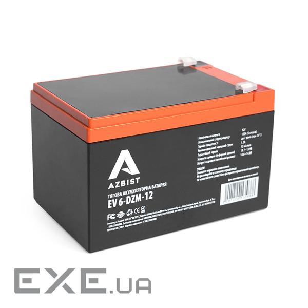 Тягова акумуляторна батарея AGM AZBIST 6-DZM-12, 12V 12Ah F2 (151х98х101 мм) ) Black (EV6-DZM-12-F2B)