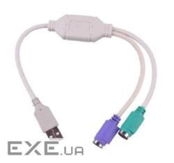 Перехідник USB AM / 2*PS2, 20 см, Блістер Q25 (YT-A-AM / 2*PS2 / b) Q25 (YT-A-AM / 2*PS2 / b)