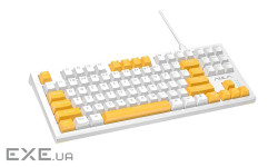 Клавіатура дротова AULA F3032 White keycaps, plus 21 Yellow keys KRGD brown EN/UA (6948391201757) AULA F3032 White keyca