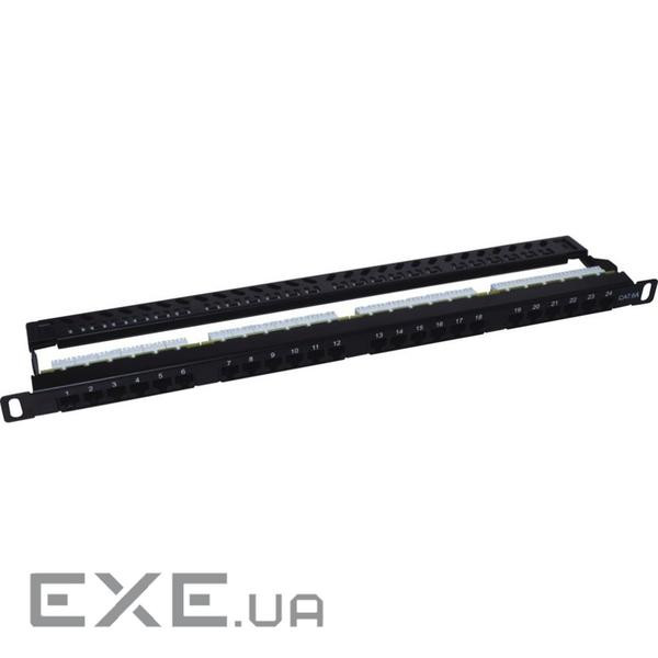 Патч-панель 19" 24xRJ-45 UTP cat.5e, 0.5U, with cable organizer Kingda (KD-PP46-UTP-C5e-24P-0.5U)