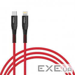 Дата кабель USB-C to Lightning 1.2m 18W red Intaleo (1283126504129)