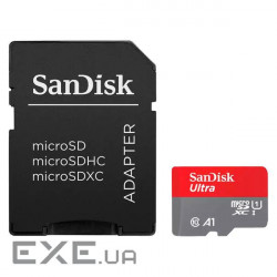SanDisk Ultra microSDHC 32GB + SD Adapter 120MB/s A1 Class 10 UHS-I, EAN: 61965 (SDSQUA4-032G-GN6MA)