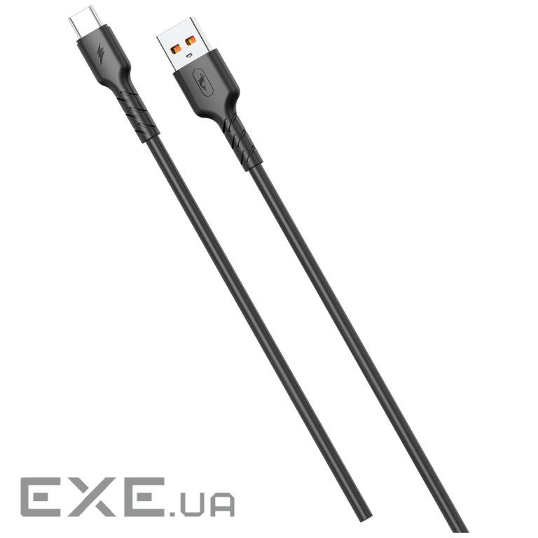 Кабель SkyDolphin S07T TPE High Elastic Line USB - USB Type-C (M/M), 1 м , Black (SDUSB-000596)