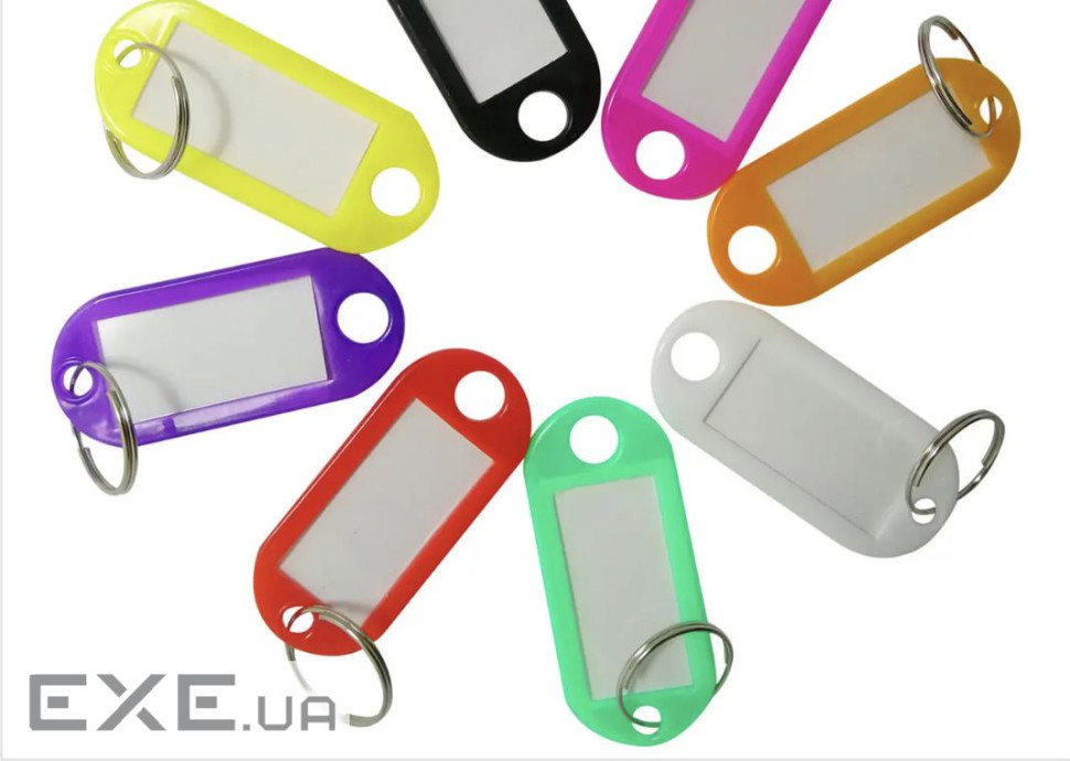 Номерна бірка NumberTag для ключів MiX кольорів, 48*22мм, упаковка 200шт (NumberTag MIX)