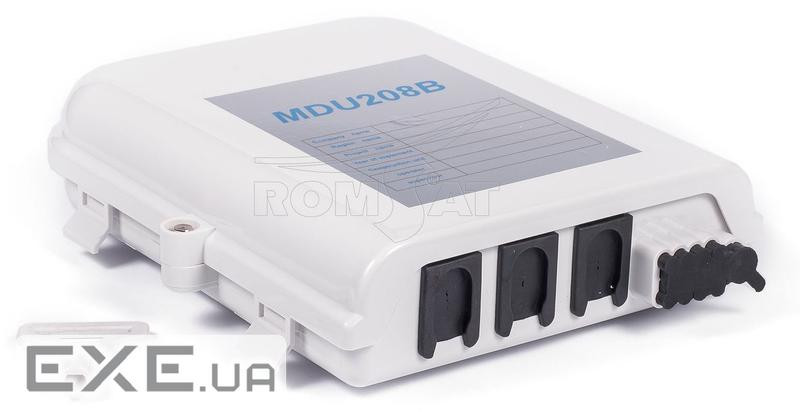 Бокс оптичний RCI MDU 208B (IP54, зовнішній на 3 кабельні вводи, 8 виводів для FTTH патчкордів) )