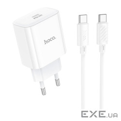 Зарядний пристрій HOCO C76A Pro Majestic USB-C PD30W + cable USB-C to USB-C White (6942007616324)