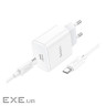 Зарядний пристрій HOCO C76A Pro Majestic USB-C PD30W + cable USB-C to USB-C White (6942007616324)