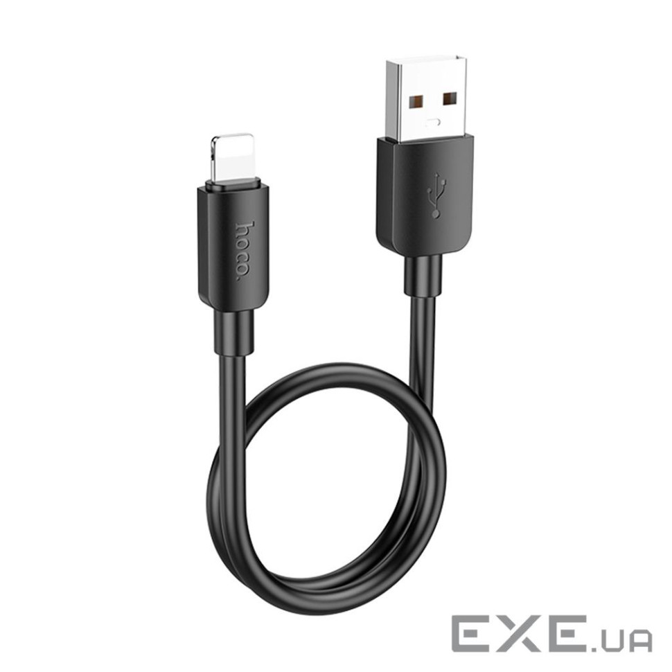 Дата кабель USB 2.0 AM to Lightning 0.25m Hyper X96 black HOCO (6942007609388)