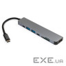Порт-реплікатор VINGA Type-C to HDMI + 2 x USB-A + 2 x Type-C + SD + TF Aluminium (VCPHTC7AL)