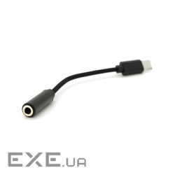 Кабель-перехідник KIN KY-222 Jack 3.5mm(F) => Type-C(M), 0.1м, Black, Box , Black, Box