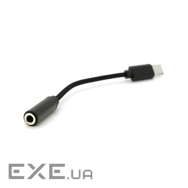 Кабель-перехідник KIN KY-222 Jack 3.5mm(F) => Type-C(M), 0.1м, Black, Box , Black, Box