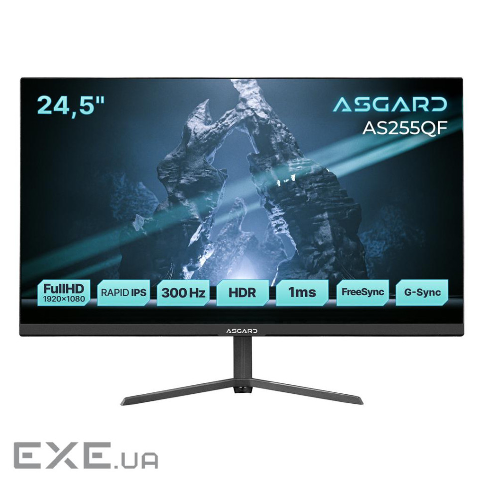Монитор ASGARD Gaming 24.5" AS255QF IPS Black 300Hz, 1920x1080, 300 кд/м2, 1 мс, DisplayPort, 2хHDMI